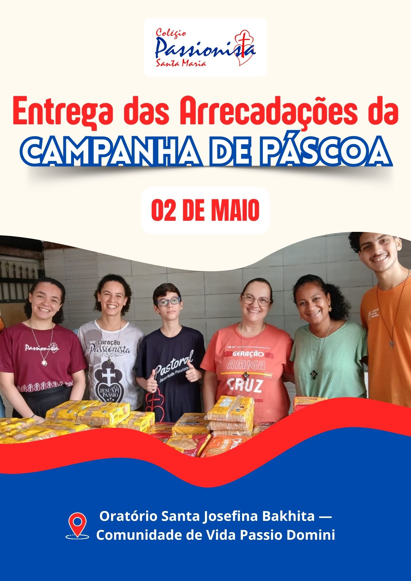 Entrega das Arrecada��es da Campanha de P�scoa Col�gio Passionista Santa Maria